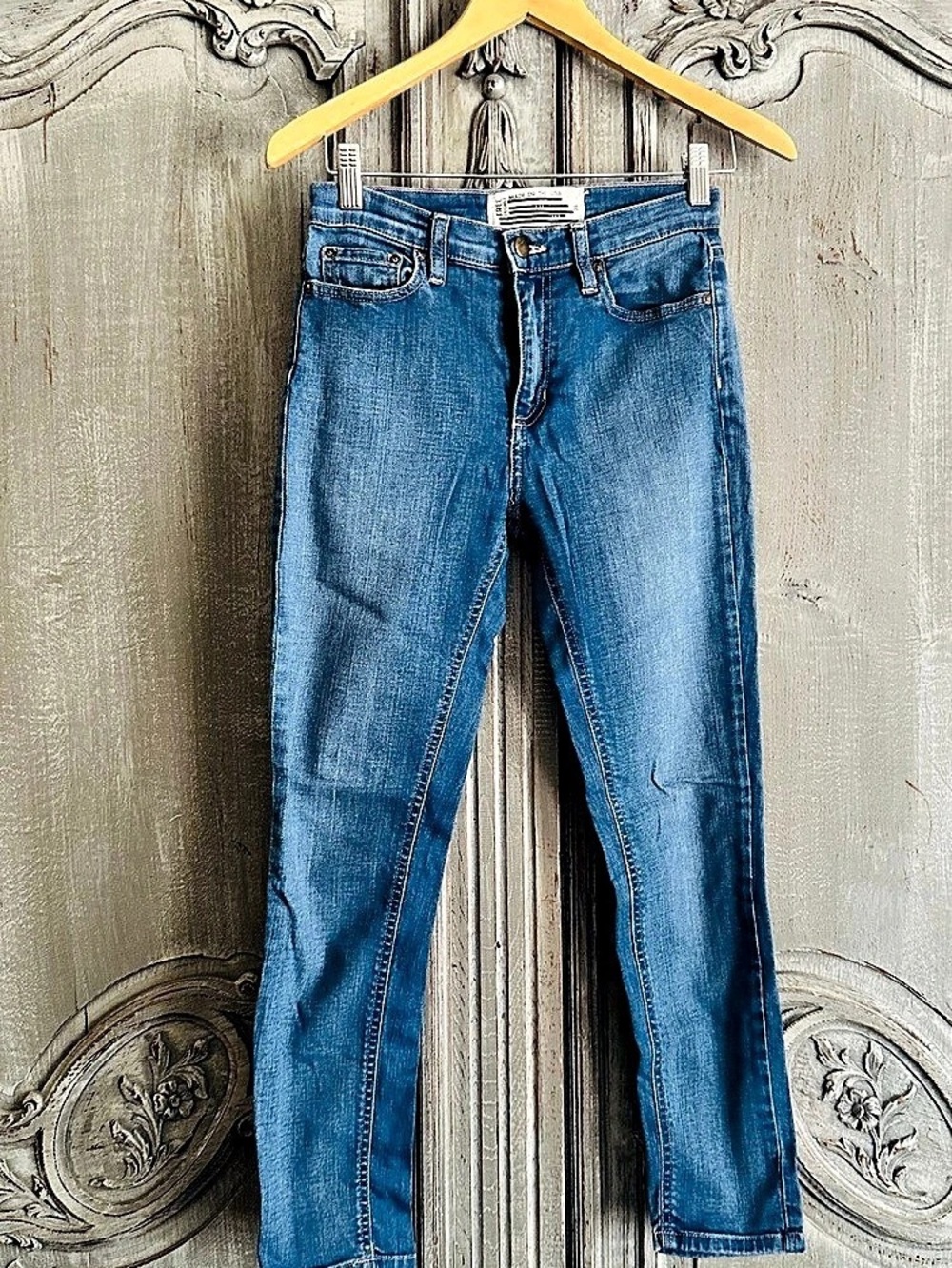 Free People Blue Skinny Jeans Waist 26